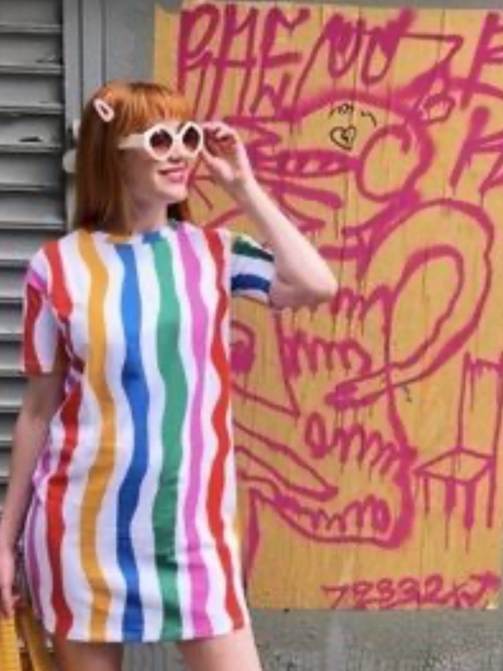 Nooworks Molly in Rainbow Salvation Stripe Dress XXL